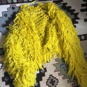 Yellow shaggy sweater